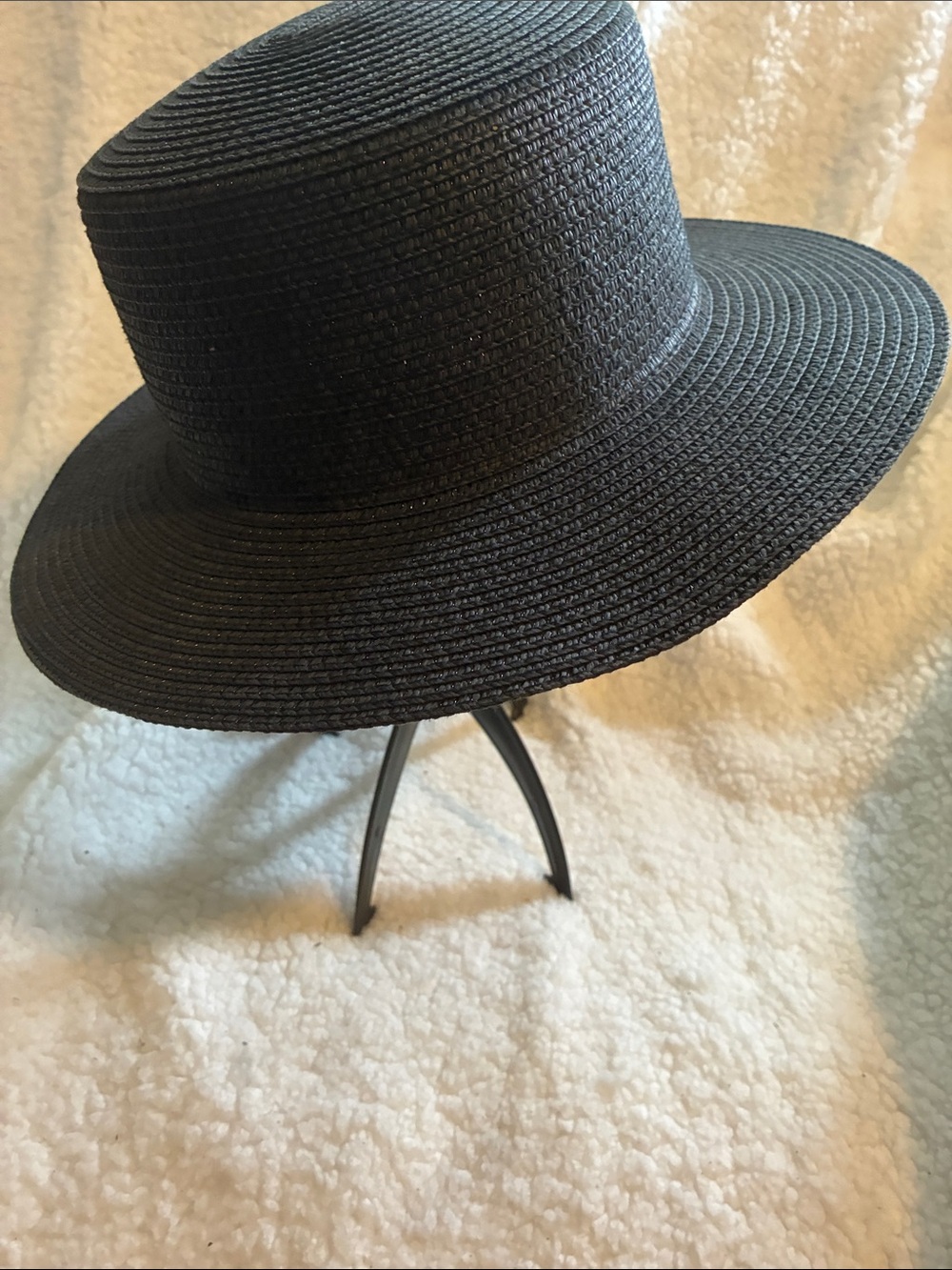 Black Straw Hat - Picture 2 of 5